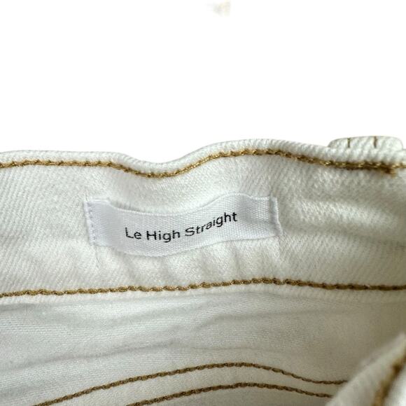 Frame Le High Straight Jeans Two Tone White Cream Size 27 - Picture 3 of 6